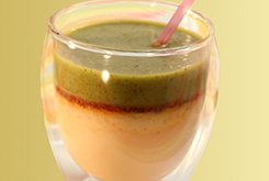 Lire la suite à propos de l’article Petit pot à la vanille et orange, smoothie kiwi, concombre, pomme verte